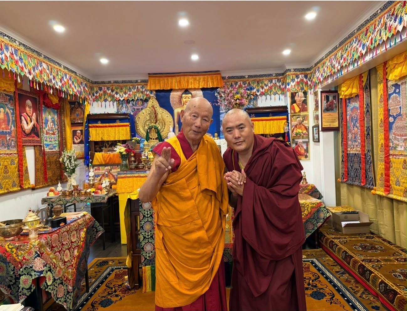 Khensur Rinpoche Lobsang Tsephel and Geshe Lharampa Tsultrim Rinchen